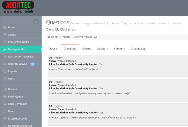 Online auditing system