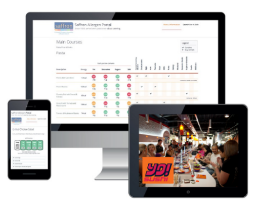 Online allergen portal for Saffron - Fretwell-Downing Hospitality